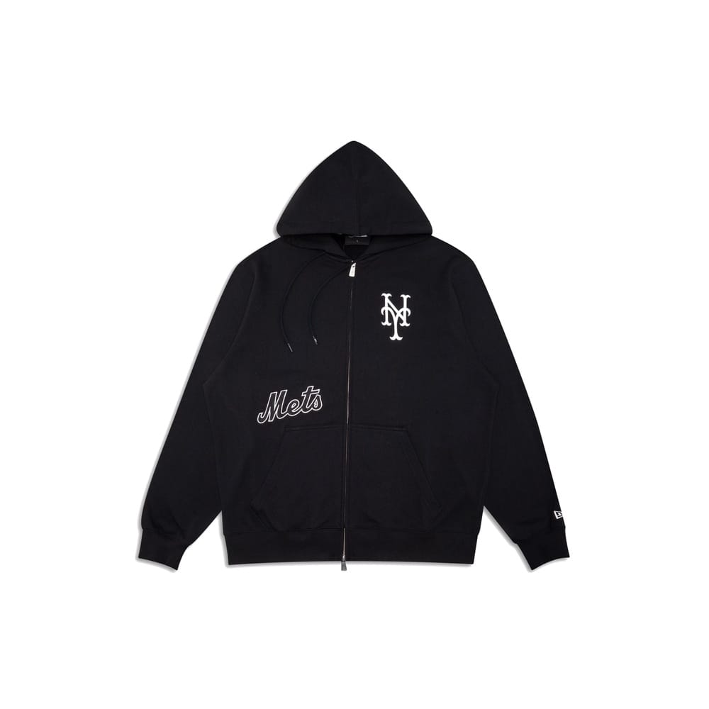 New Era Comfort 2 Way Full Zip Hoodie New York Mets - Black
