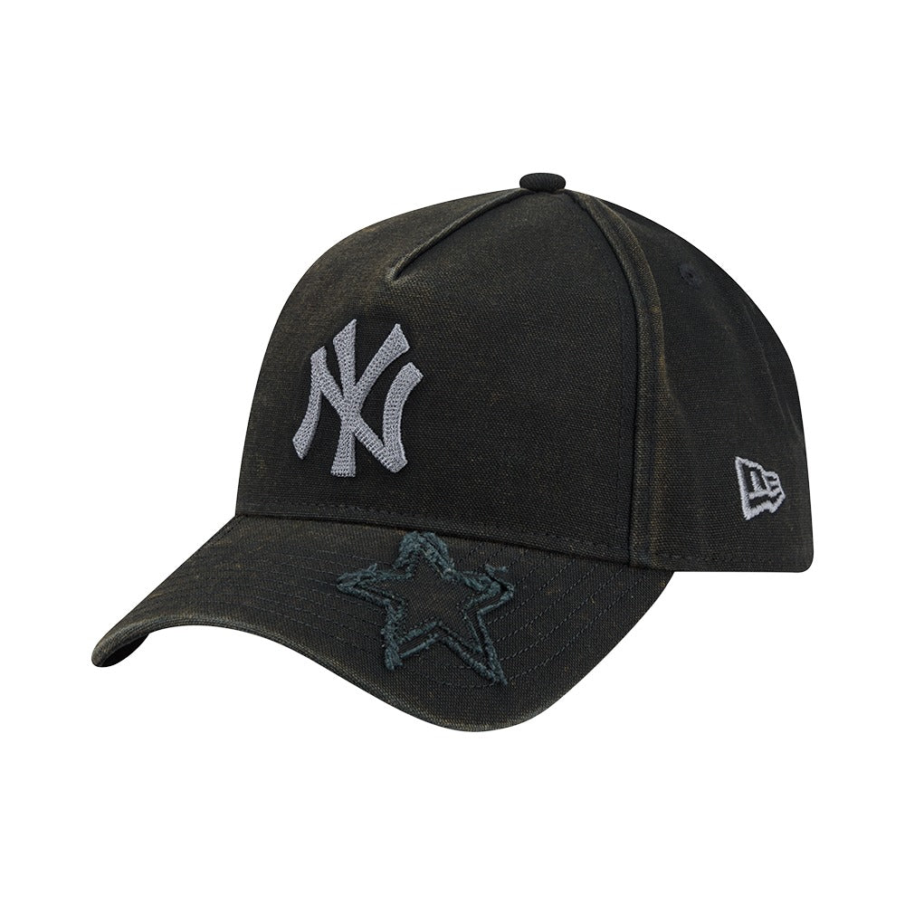 New Era 9FORTY A-Frame Star Visor New York Yankees - Washed Black - Image 2