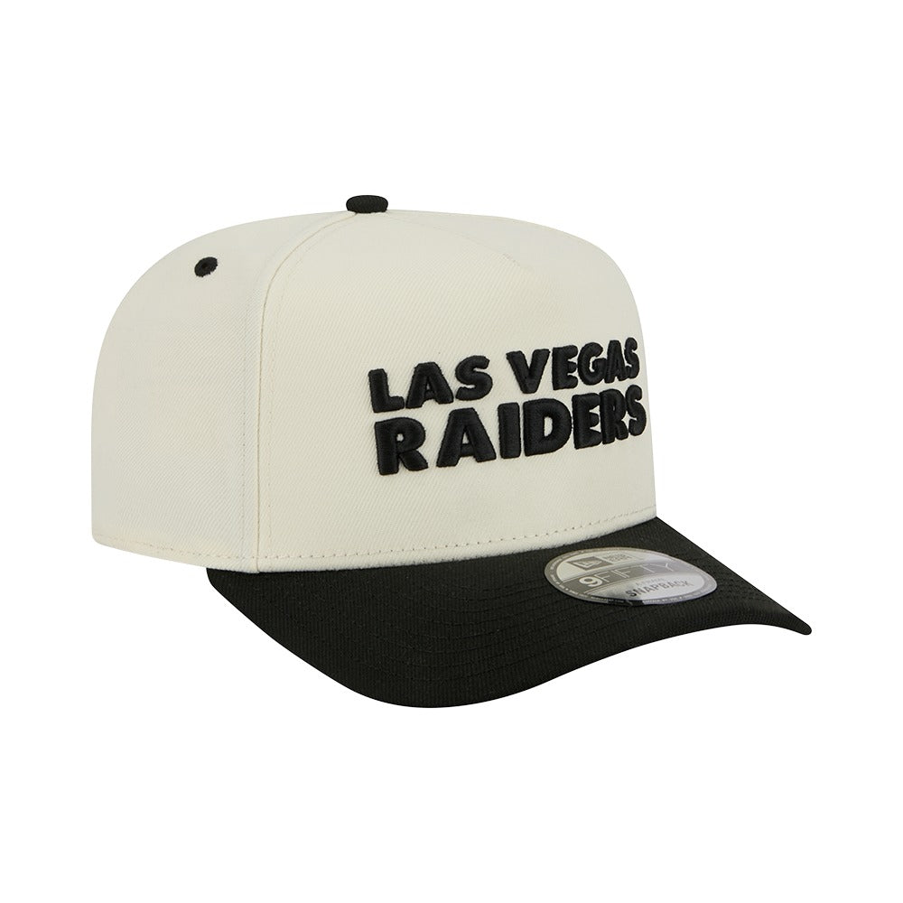 New Era 9FIFTY A-Frame 2 Tone Team Script Las Vegas Raiders - Cream / Black - Image 3