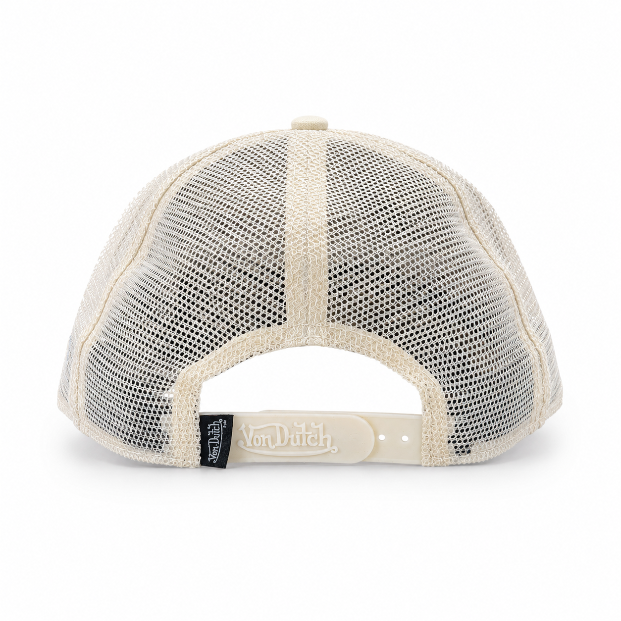 Von Dutch Distressed Trucker Cap - Ecru / Light Blue - Image 3