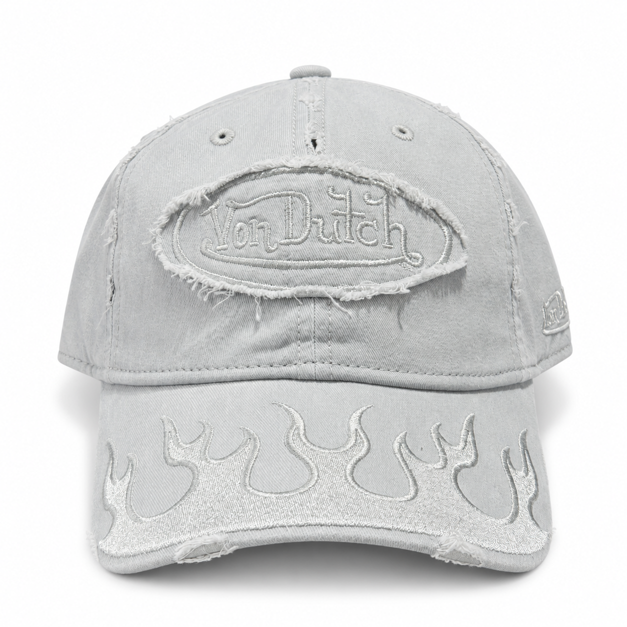 Von Dutch Flames Dad Cap - Light Grey