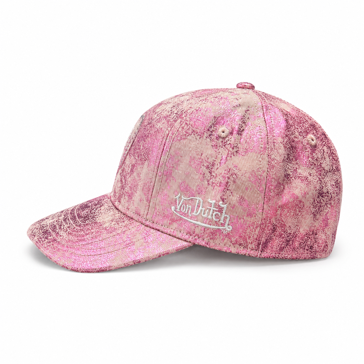 Von Dutch Heart Studded Dad Cap - Silver / Pink - Image 2