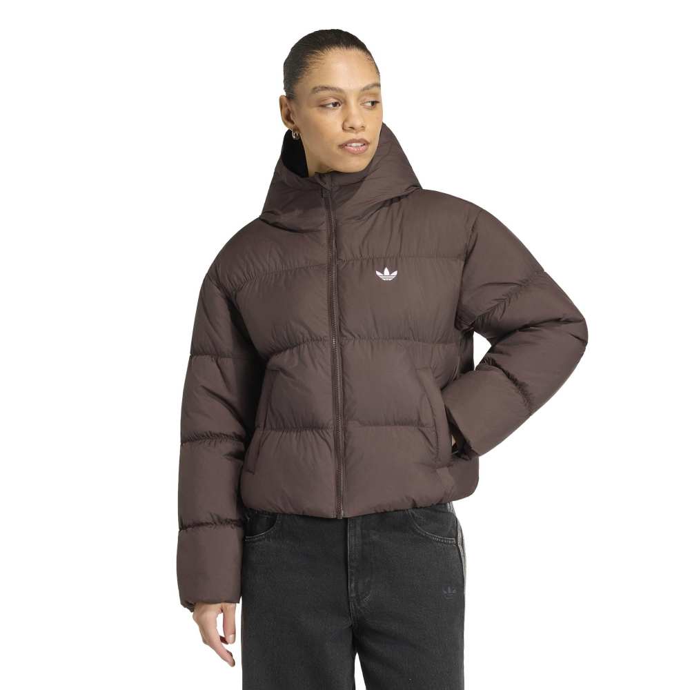 adidas Womens Hooded Padded Jacket - Aurora Coffee - Image 2