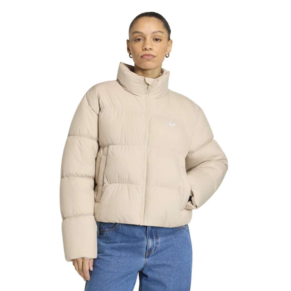 adidas Womens Short Padded Jacket - Khaki Three - Image 2