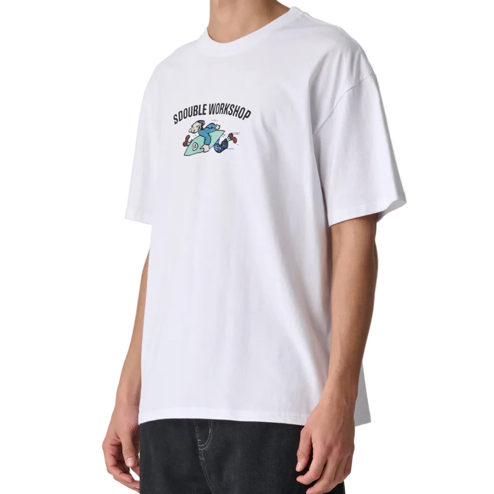 S / DOUBLE Running Man SS Tee - White