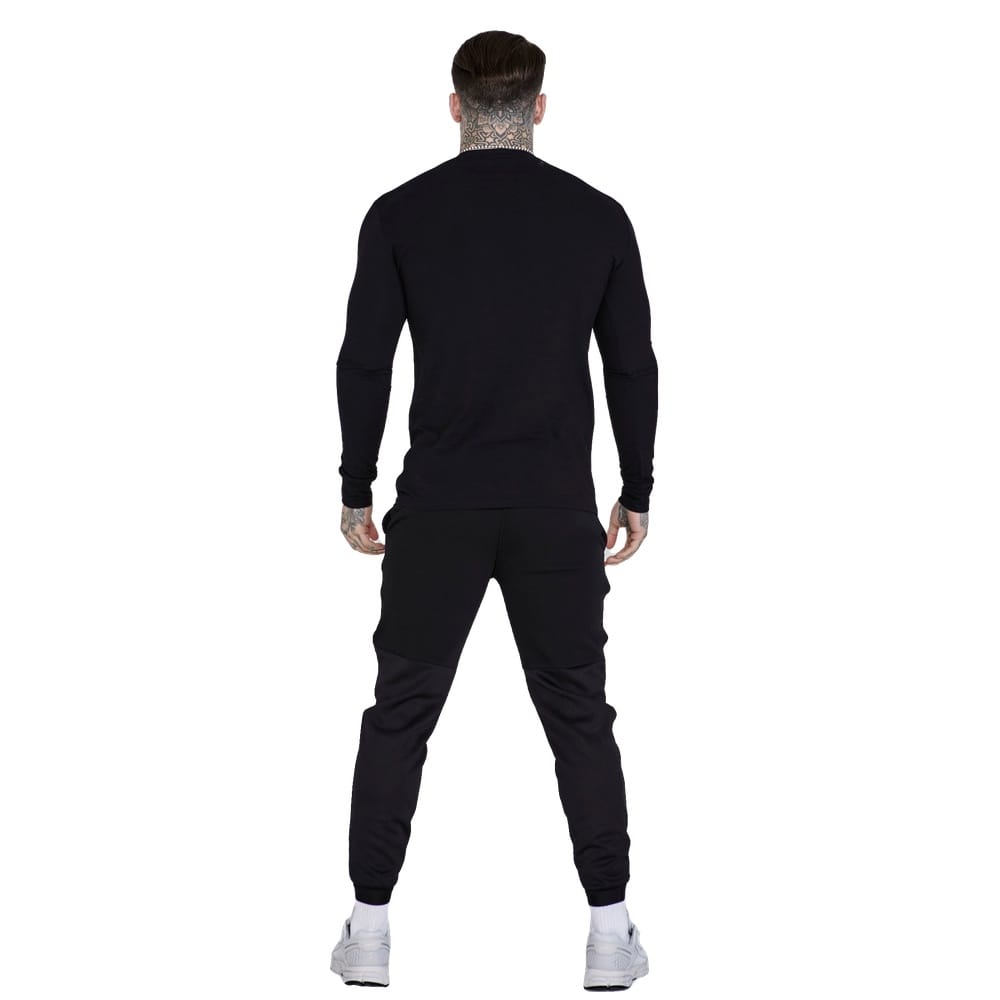 SikSilk Essentials Long-Sleeve Tee - Black