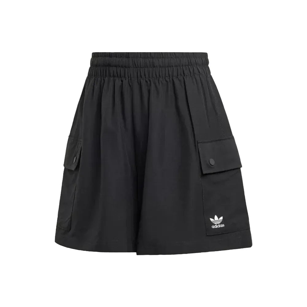 Adidas Womens Essentials Woven High-Waist Cargo Shorts - Black