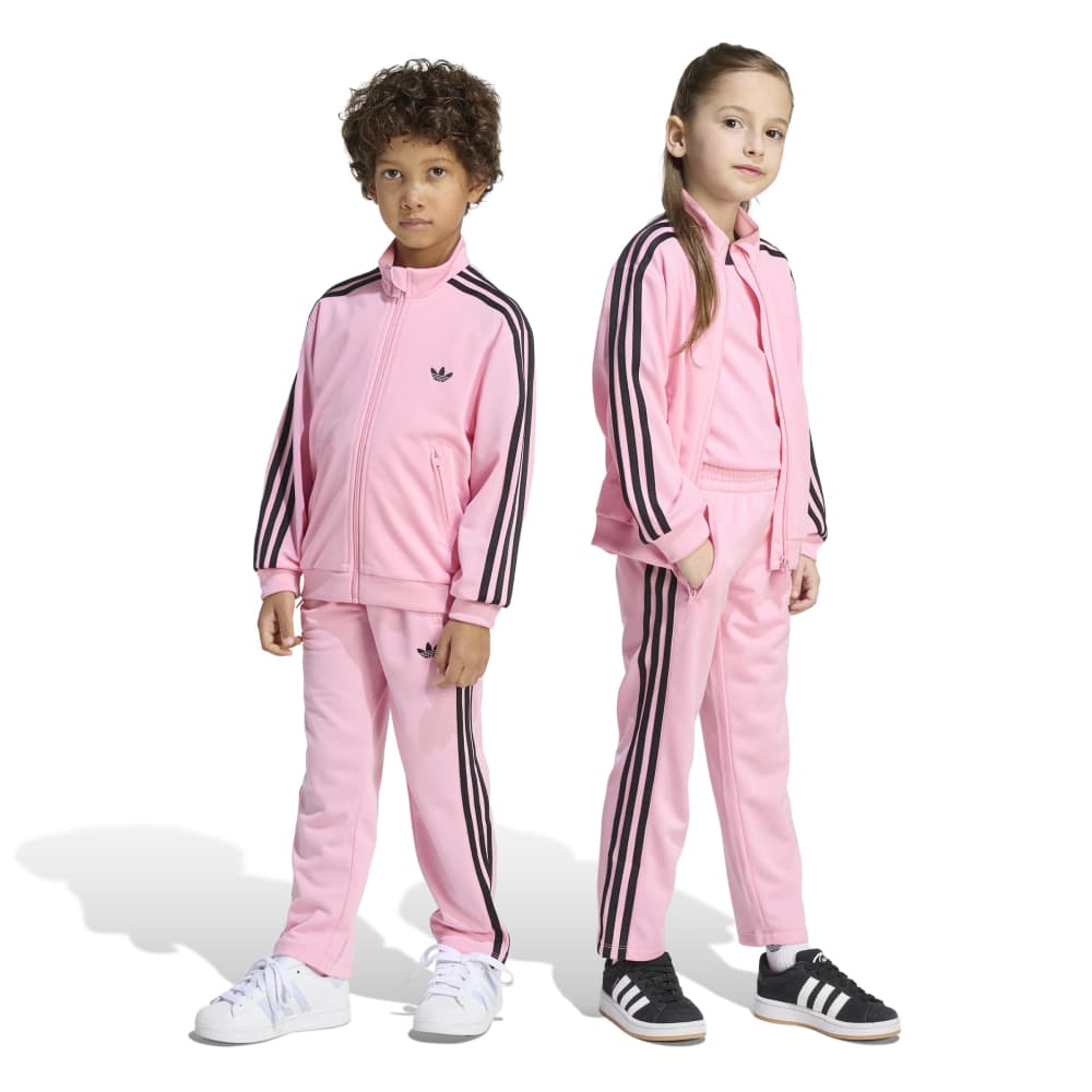 adidas Children's Firebird Tracksuit - Light Pink / Black