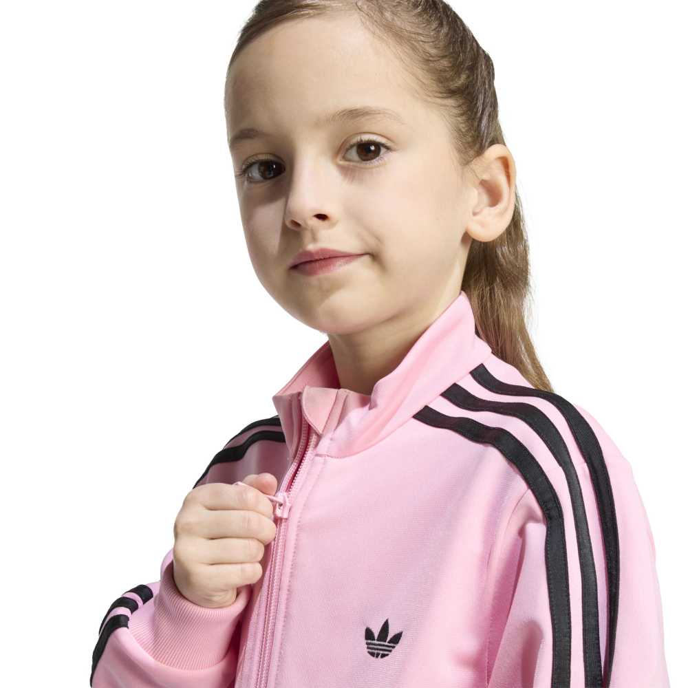 adidas Children's Firebird Tracksuit - Light Pink / Black