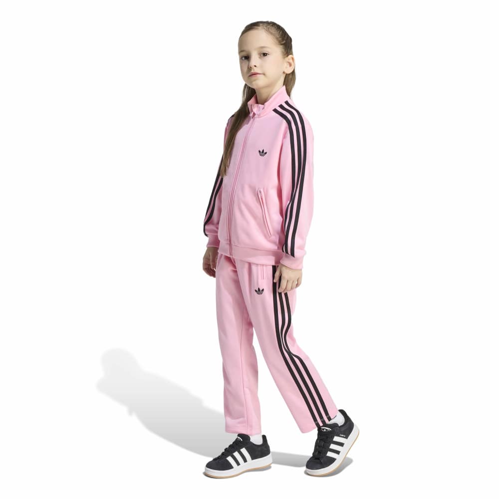 adidas Children's Firebird Tracksuit - Light Pink / Black