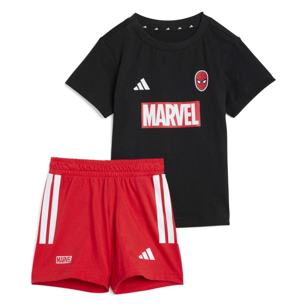 adidas Infants Marvel Spider-Man Short Tee Set - Black / Red