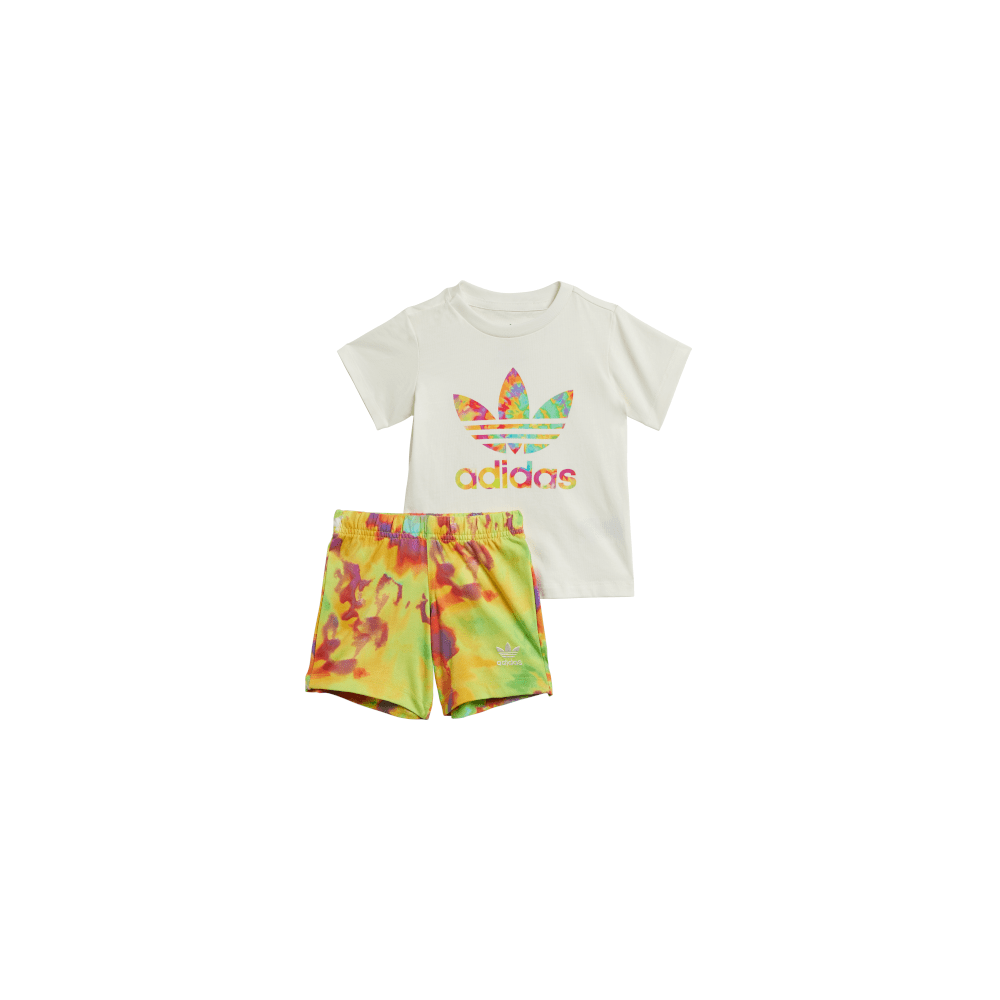 adidas Infants Tie-Dyed Short Tee Set - Off White / Multicolour