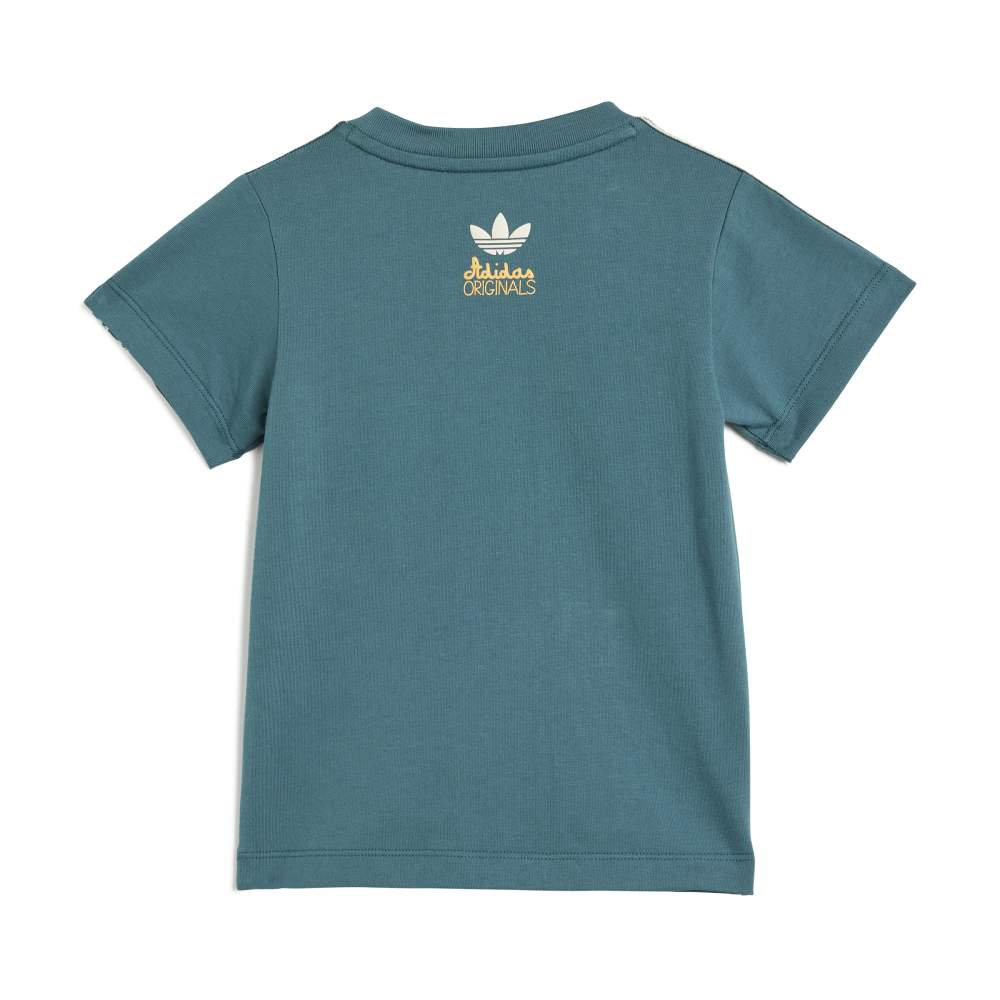 adidas Originals Summer Glow Tee and Short Set - Green / White