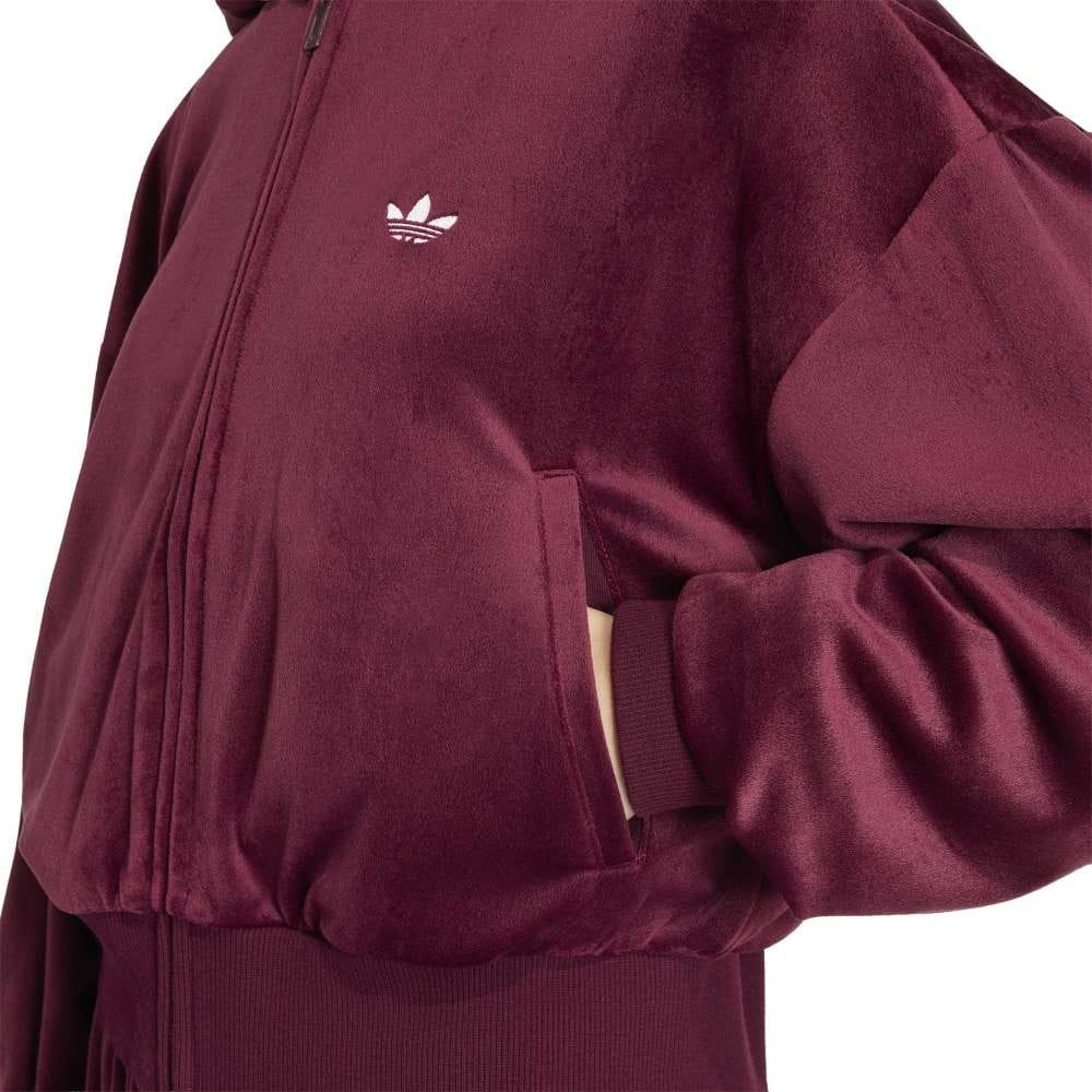 Adidas Essentials Velour Track Top - Maroon