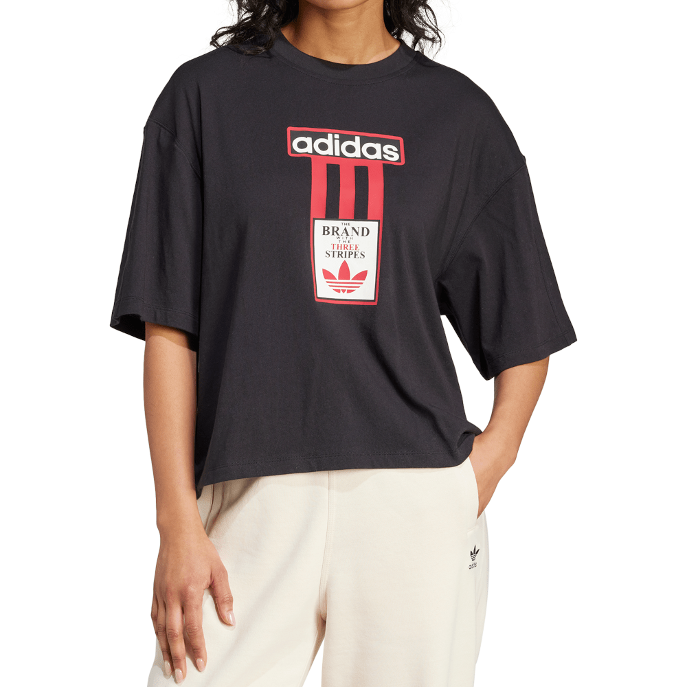 adidas Womens Adibreak Graphic Logo Tee - Black