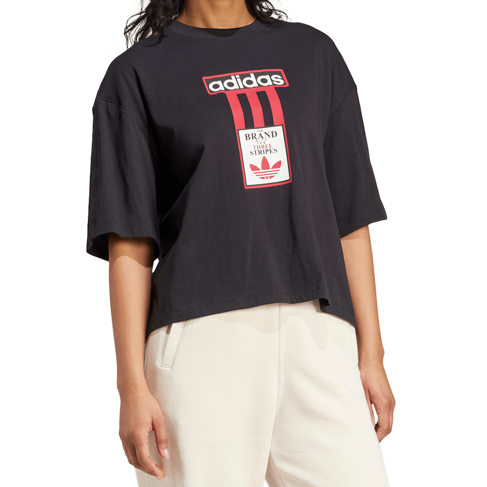 adidas Womens Adibreak Graphic Logo Tee - Black