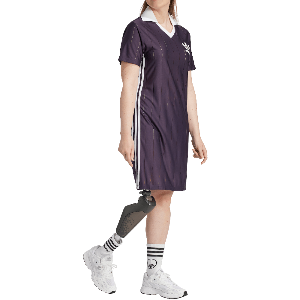 adidas Womens Adicolor 3-Stripes Pinstripe Dress - Purple