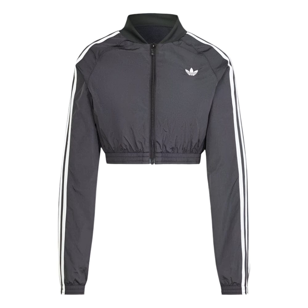 adidas Womens adicolor Teamgeist Cropped Track Top - Black / White