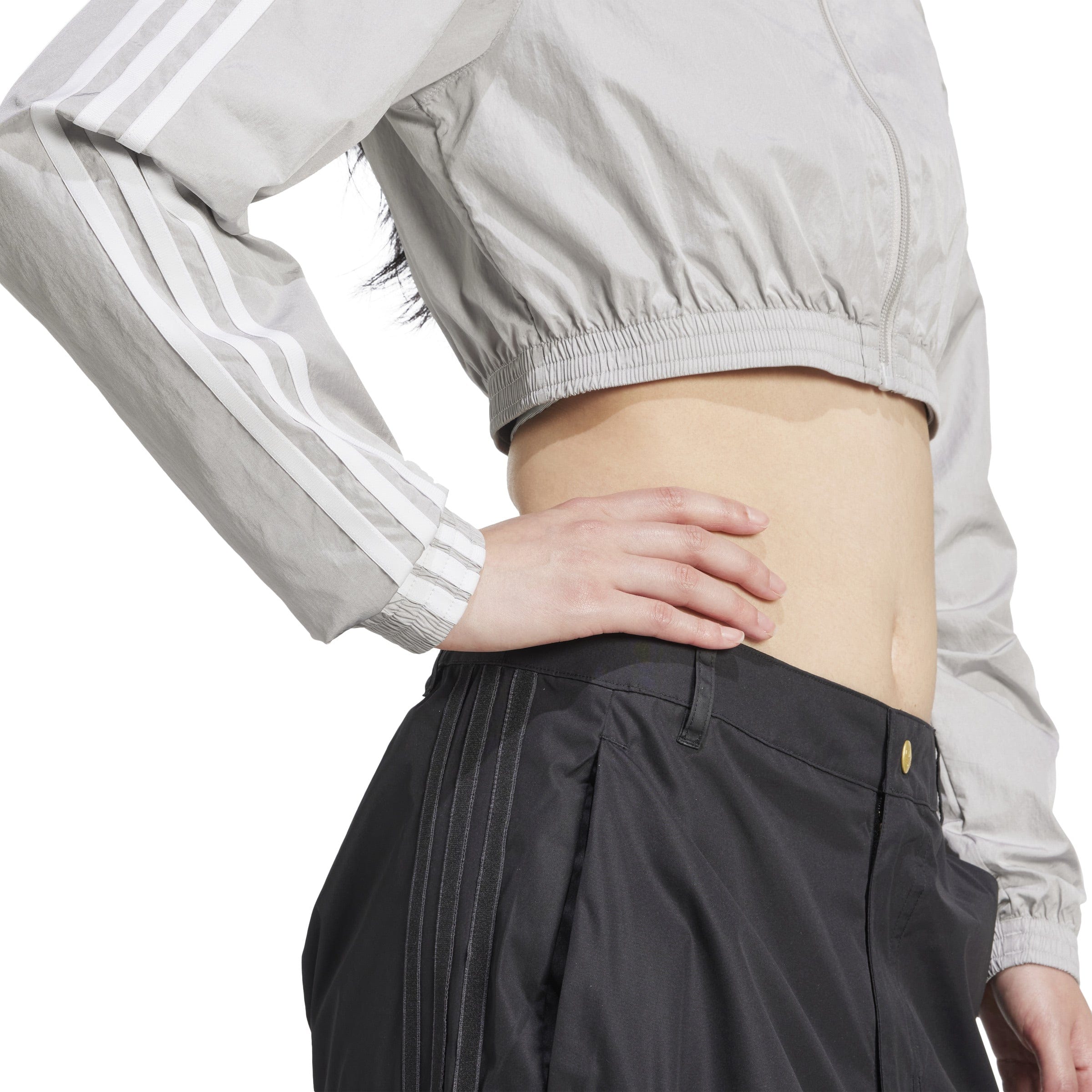 Adidas adicolor Teamgeist Cropped Track Top - Grey Two / White