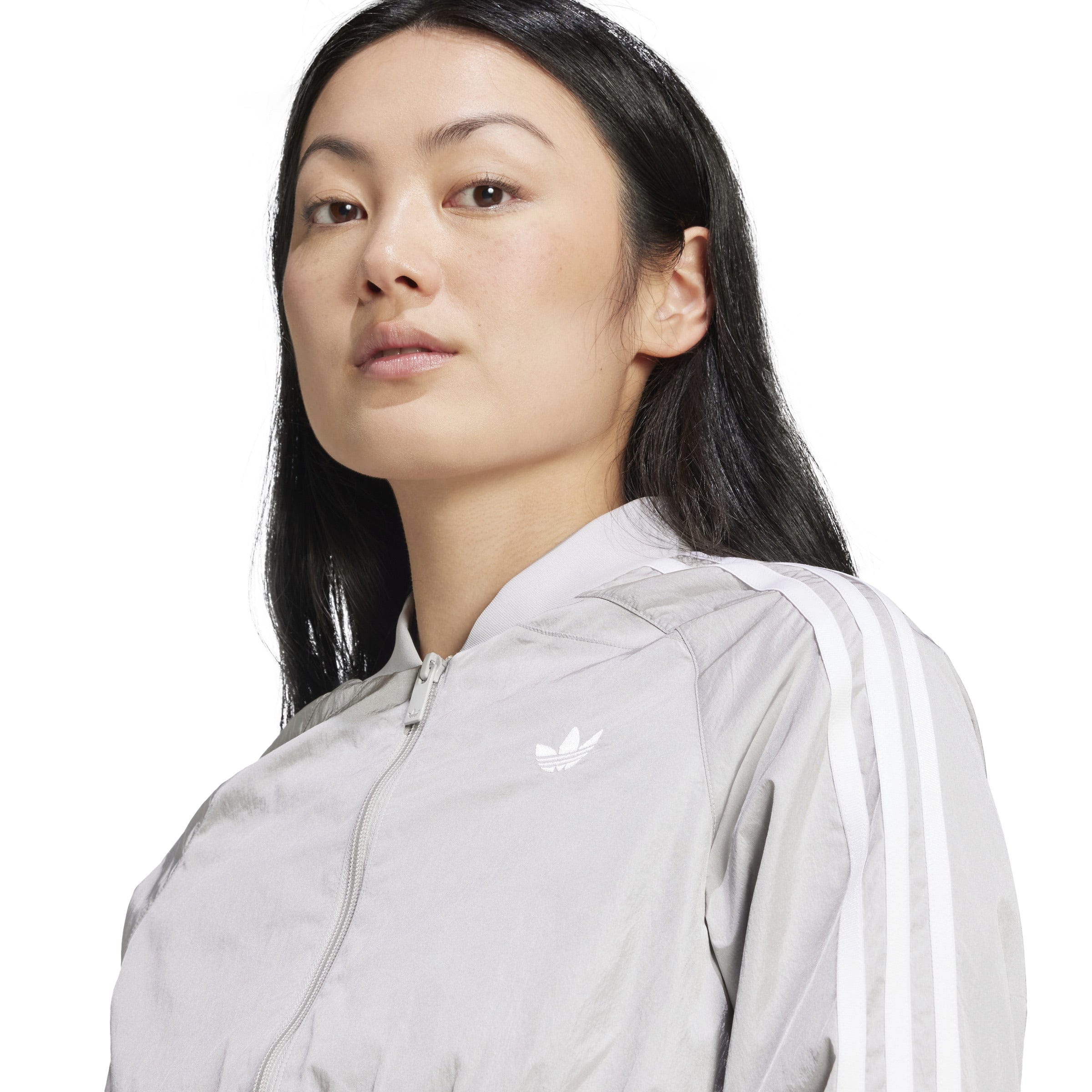 Adidas adicolor Teamgeist Cropped Track Top - Grey Two / White