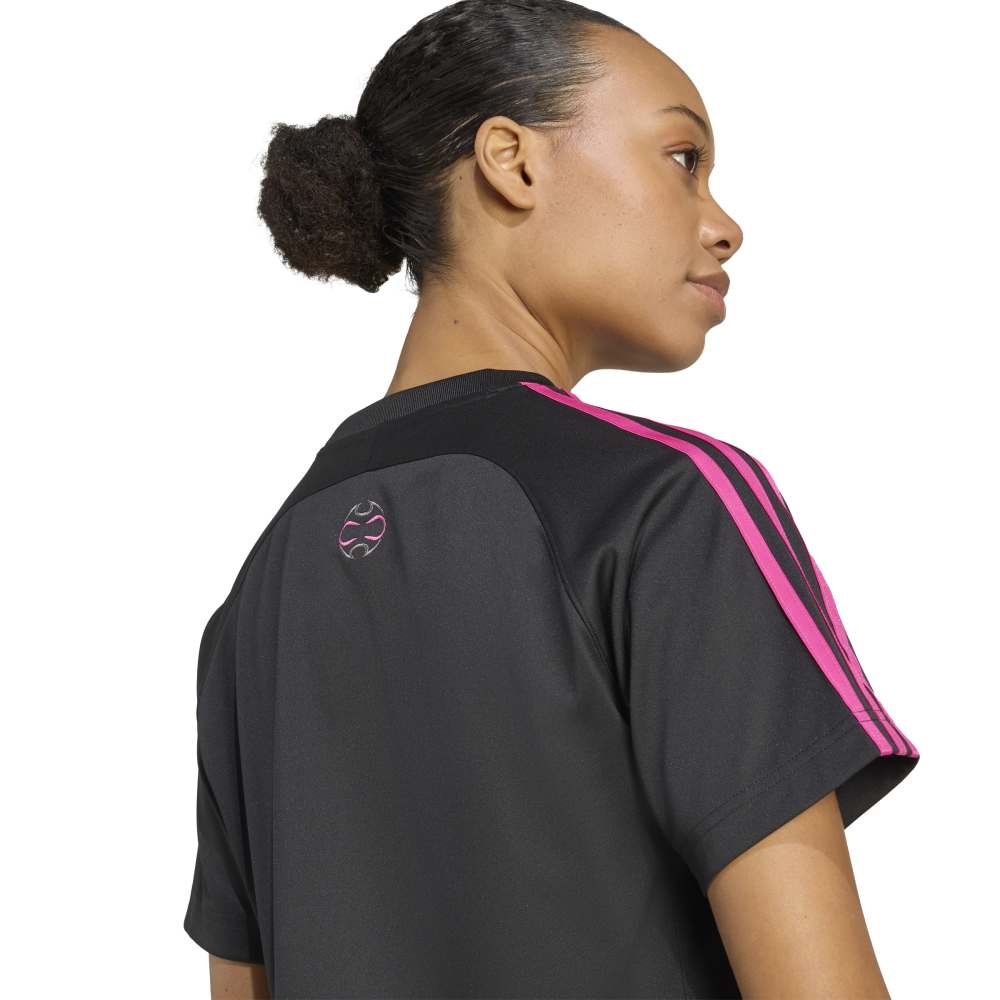adidas Womens Adicolor Teamgeist Loose Tee - Black / Pink