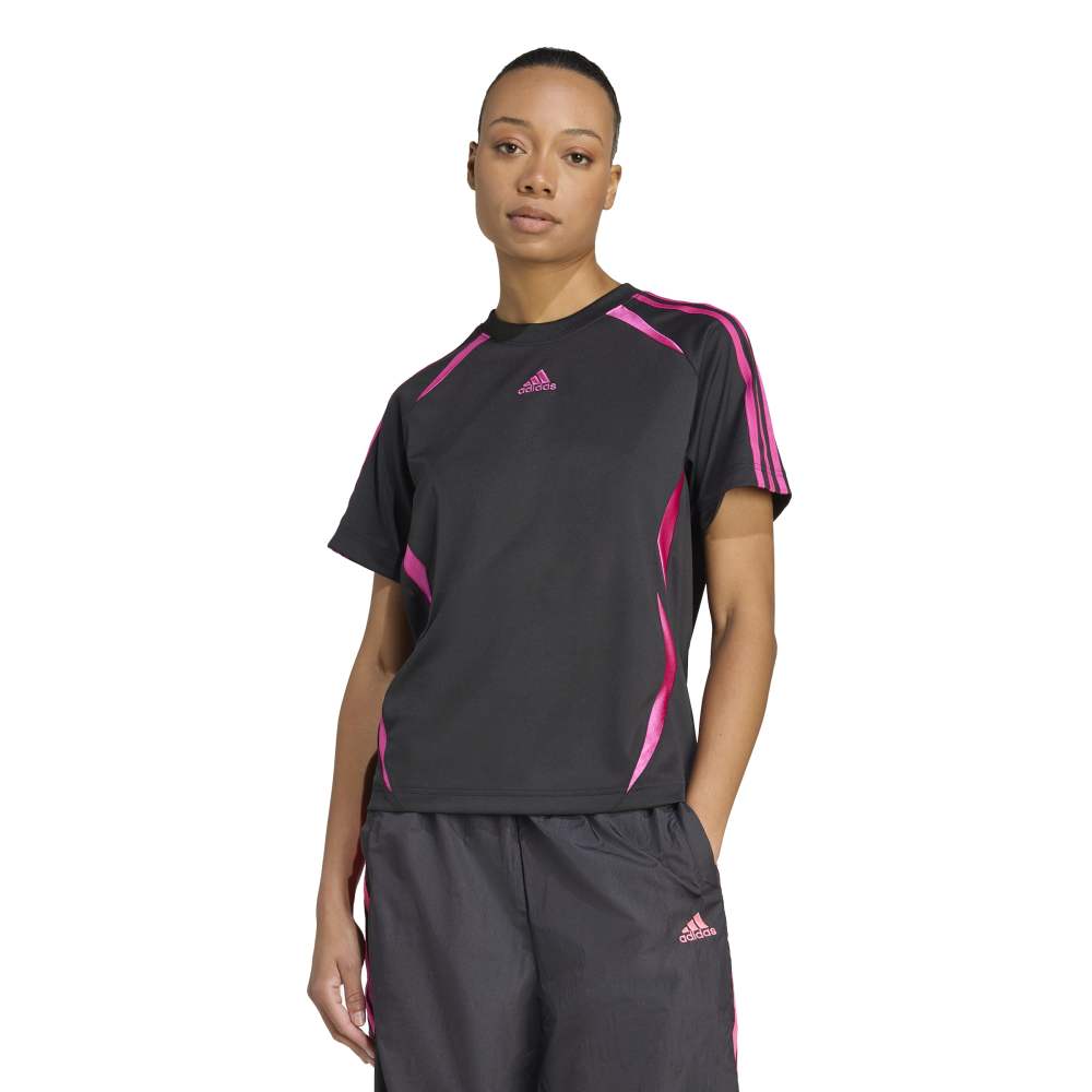 adidas Womens Adicolor Teamgeist Loose Tee - Black / Pink