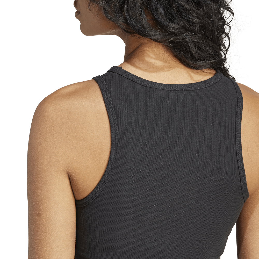 adidas Womens Essentials Ribbed Tank Top - Black