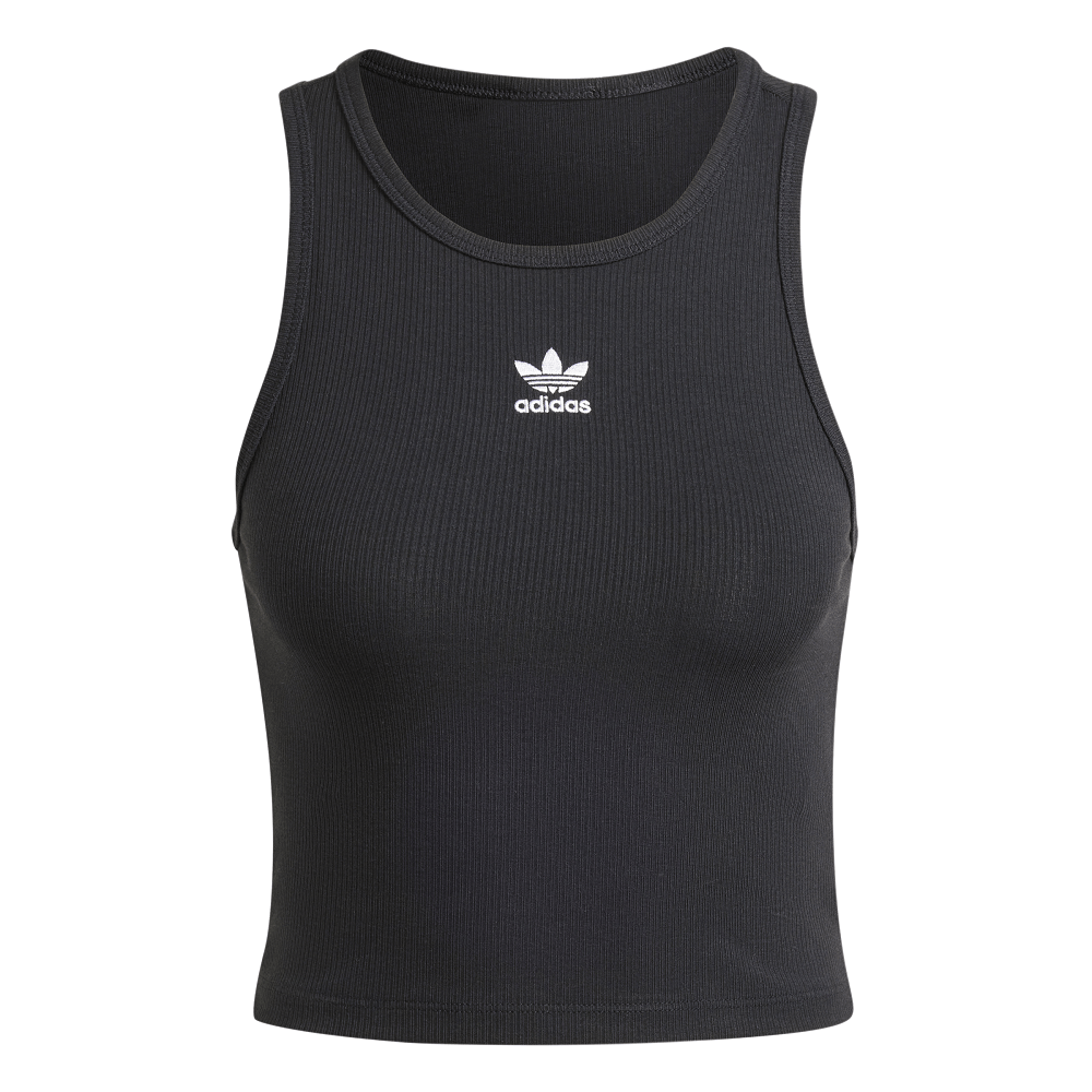 adidas Womens Essentials Ribbed Tank Top - Black
