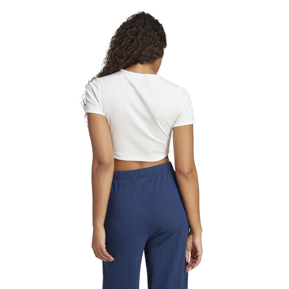 adidas Womens Essentials Ribbed Tee -White