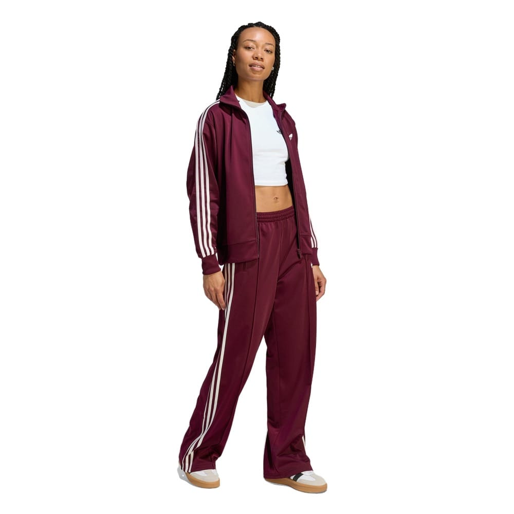 adidas Womens Firebird Loose Track Top - Maroon / White