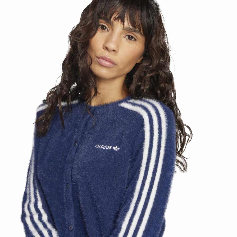adidas Womens Fluffy Cardigan - Blue