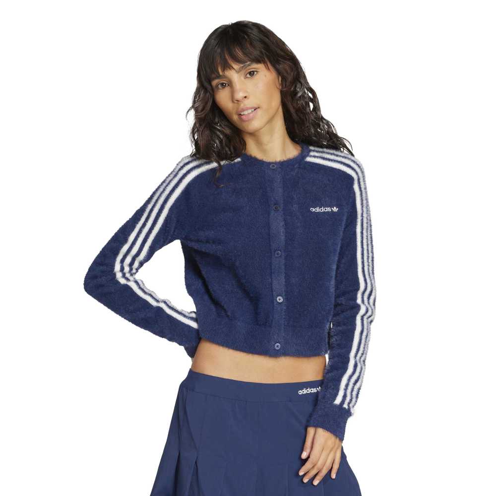 adidas Womens Fluffy Cardigan - Blue