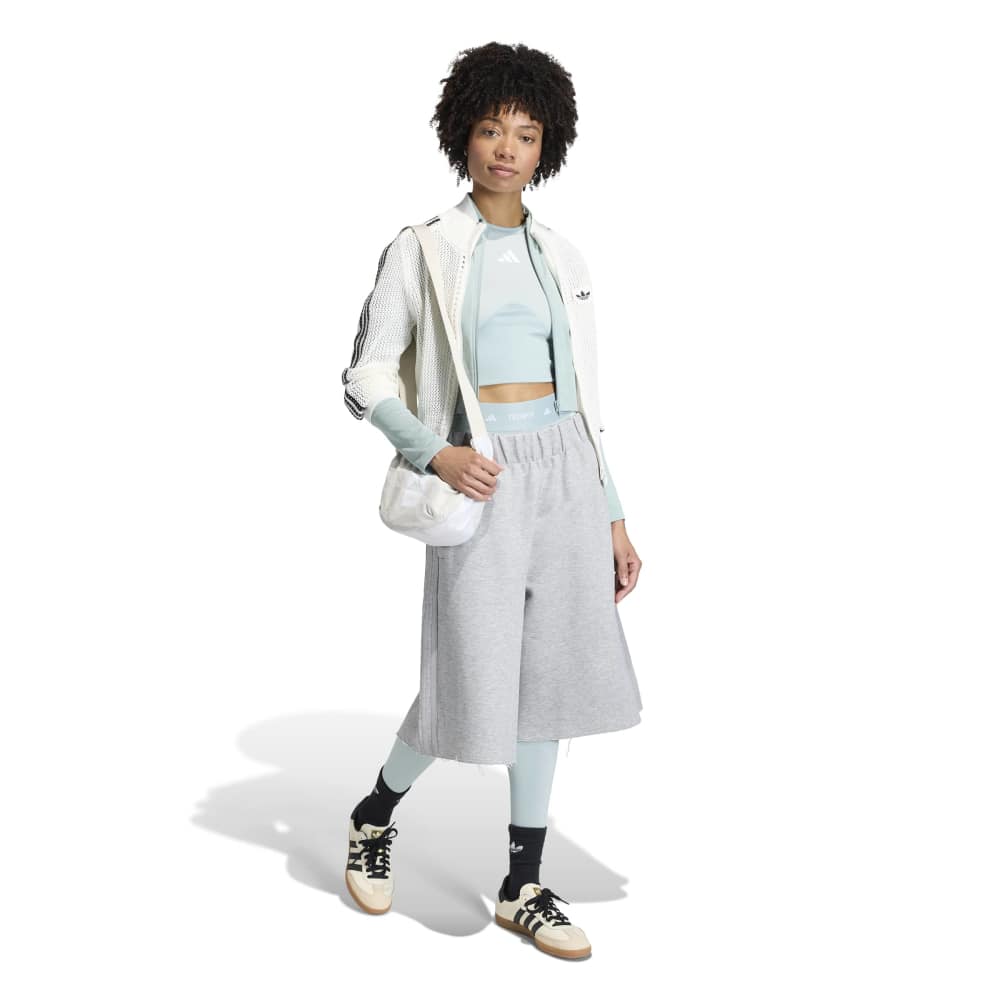 adidas Womens Kitted Crochet Track Top - Off White