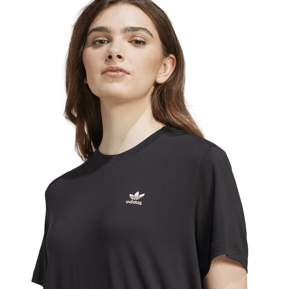 adidas Womens Leopard Trefoil Infill Tee - Black
