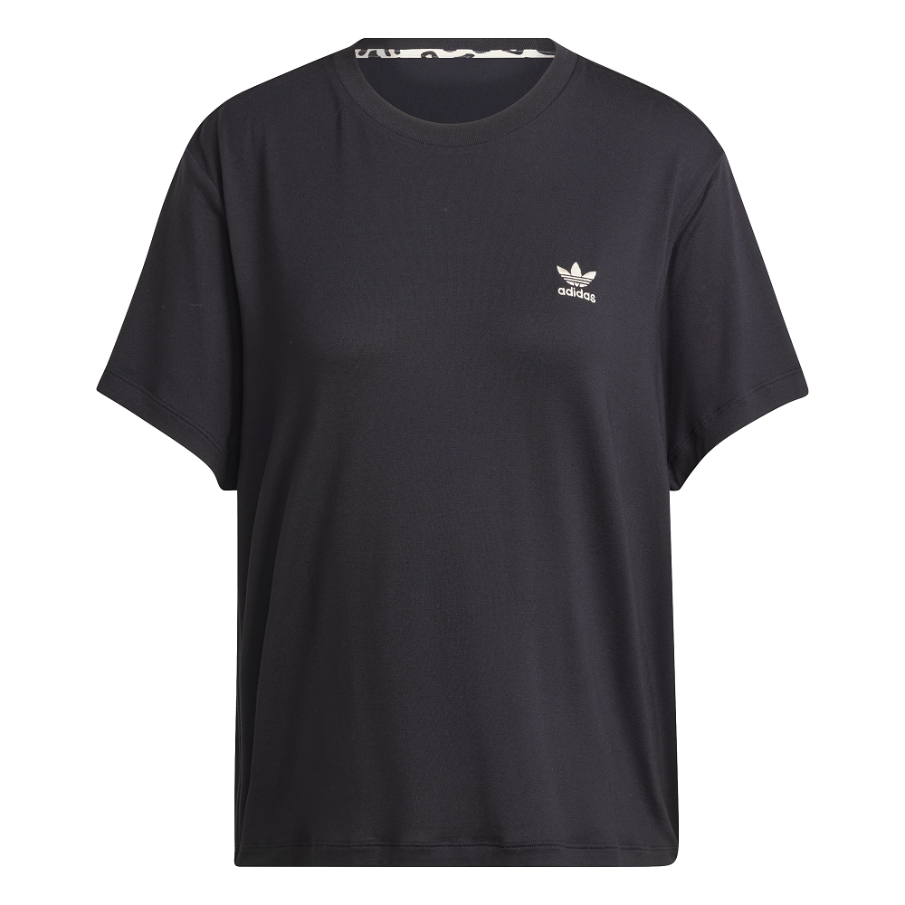 adidas Womens Leopard Trefoil Infill Tee - Black