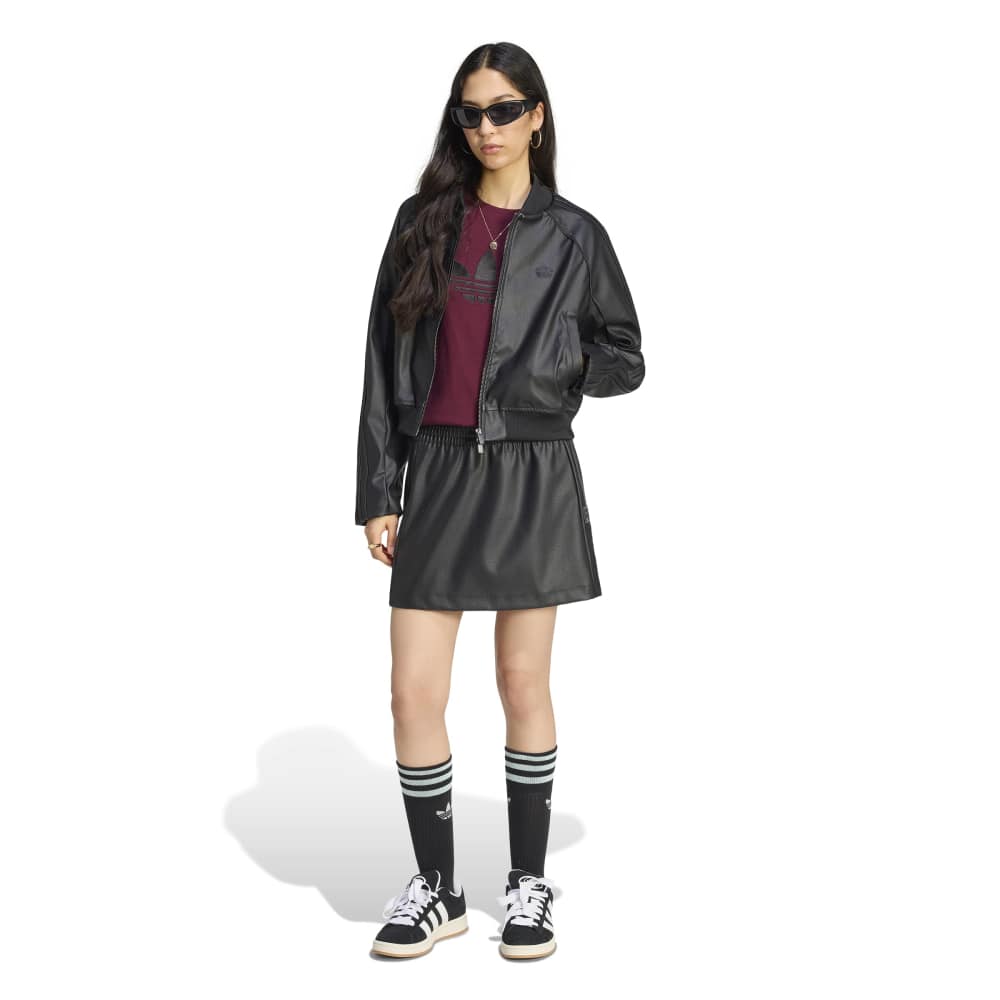 Adidas Womens Pleather SST Tracktop - Black / Maroon