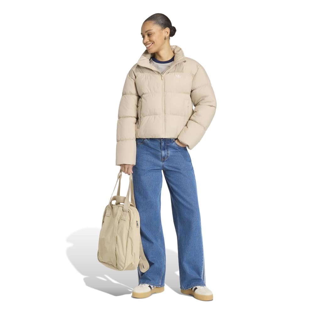 adidas Womens Short Padded Jacket - Khaki Three