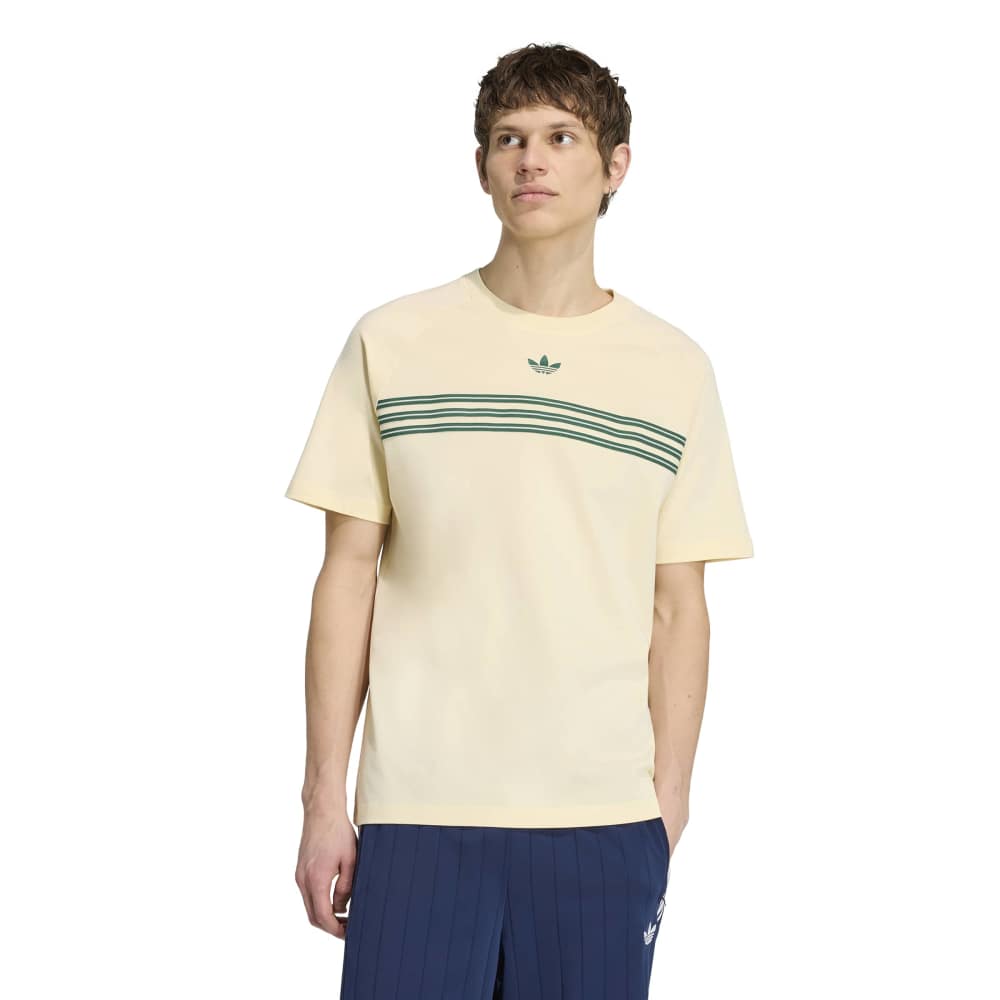 Adidas Chest Stripes T-Shirt - Warm Vanilla