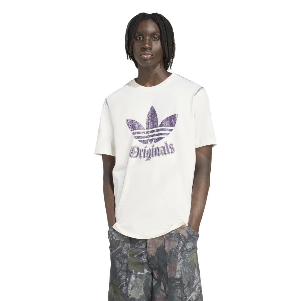 adidas Distressed Graphic Tee - Cloud White