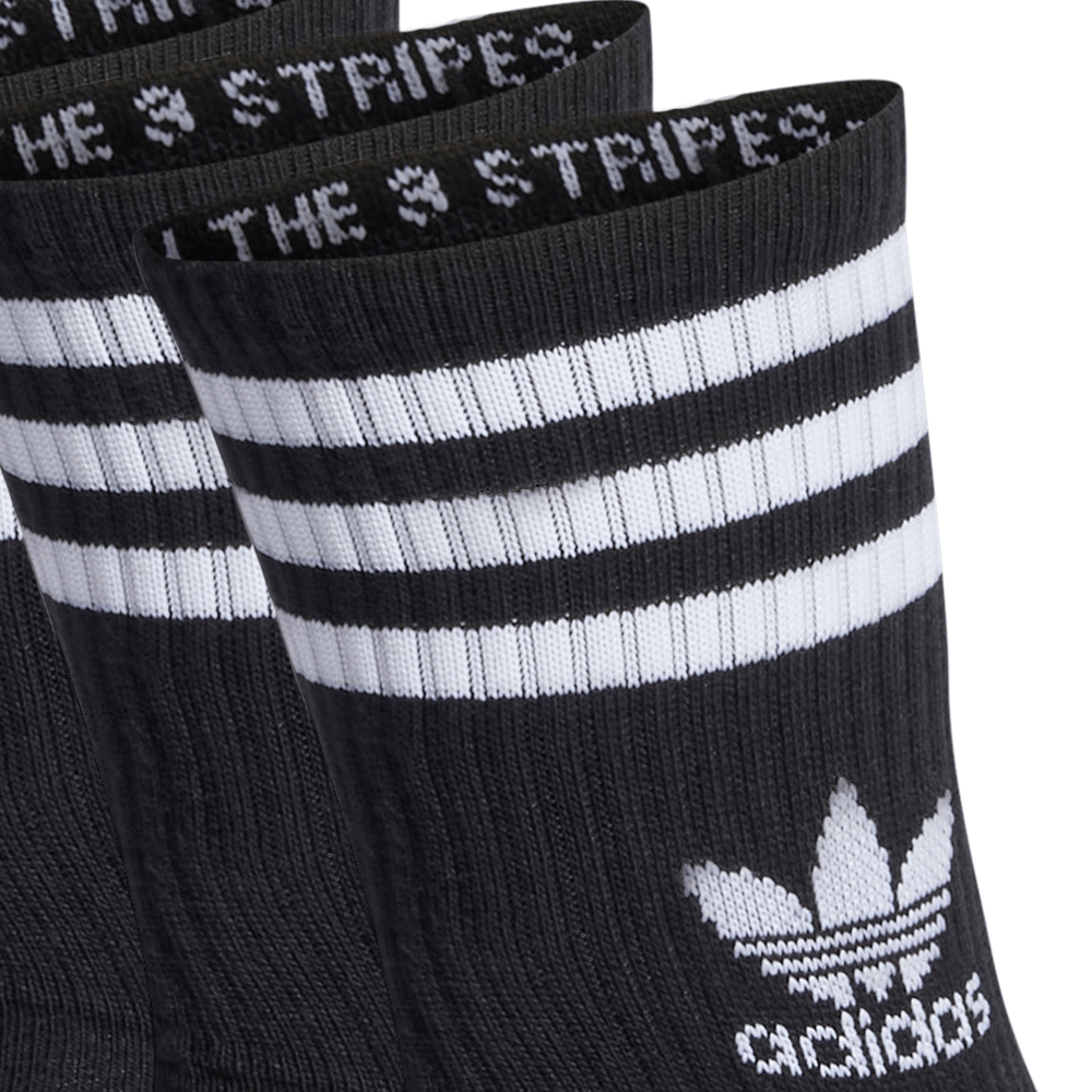 adidas Mid Cut Crew Socks 3 Pack - Black