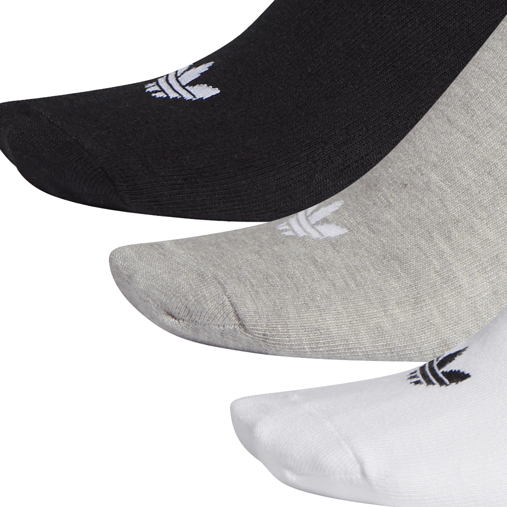 adidas Trefoil Liner Socks 3 Pack - White / Black / Grey