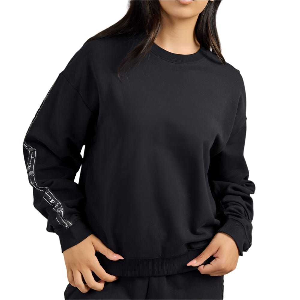 Champion Womens Lux Taping Crew - Black