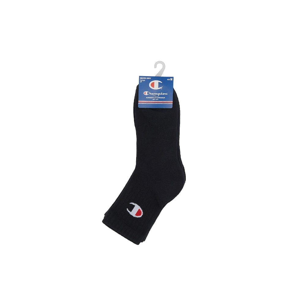 Champion Kids SPS C Quarter Crew Sock 3 Pack - Black