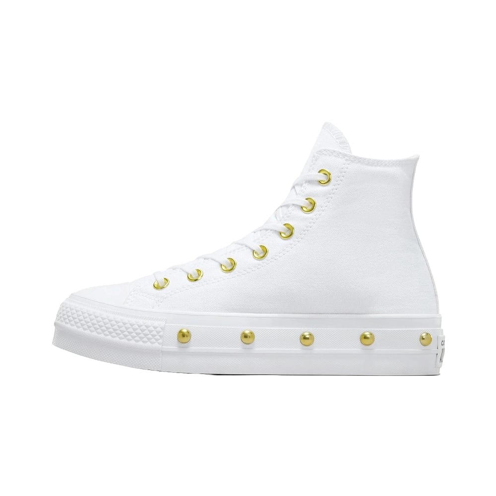 Converse Womens CT Lift Star Studded Hi - White / Gold