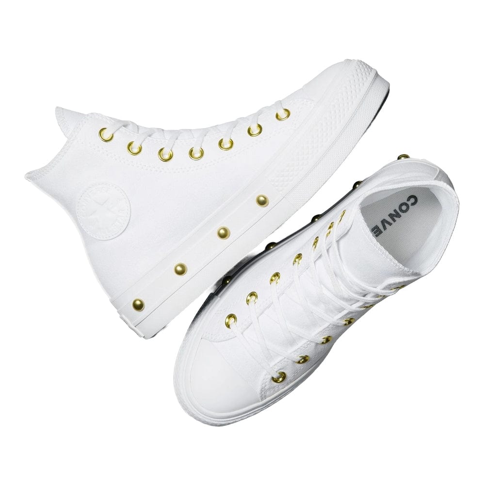Converse Womens CT Lift Star Studded Hi - White / Gold