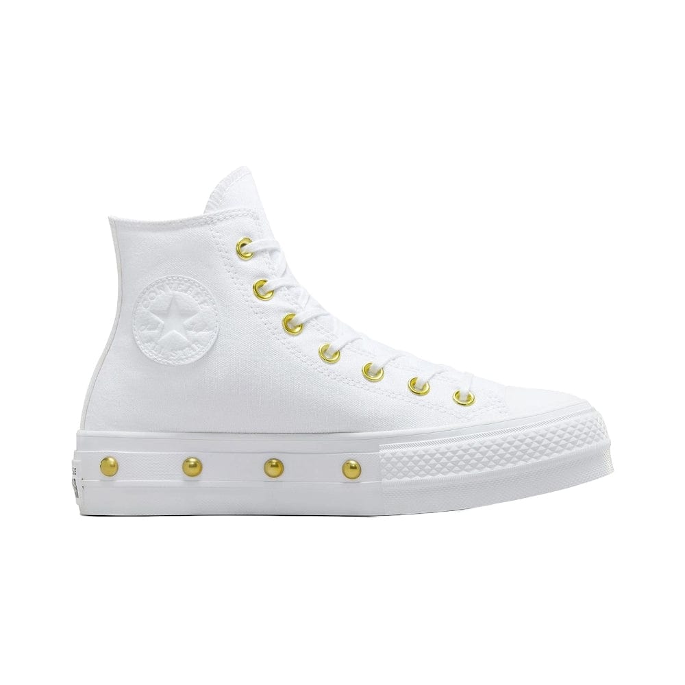Converse Womens CT Lift Star Studded Hi - White / Gold