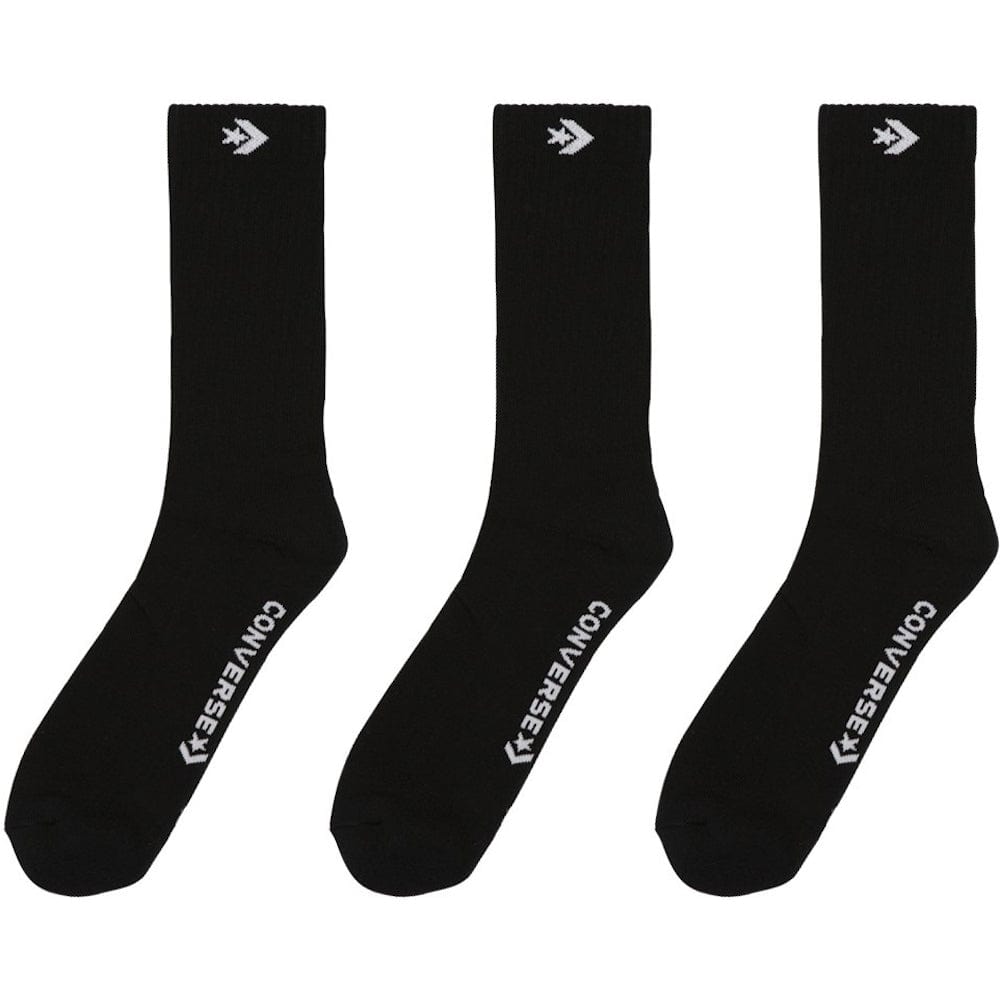 Converse Star Chevron Crew Sock 3 Pack - Black