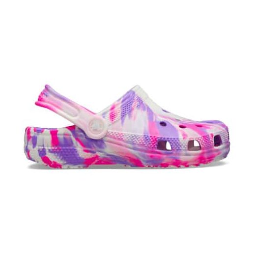 Crocs Kids Classic Glow Marbled Clog - Pink Crush / Multi