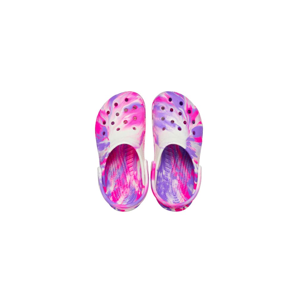 Crocs Kids Classic Glow Marbled Clog - Pink Crush / Multi