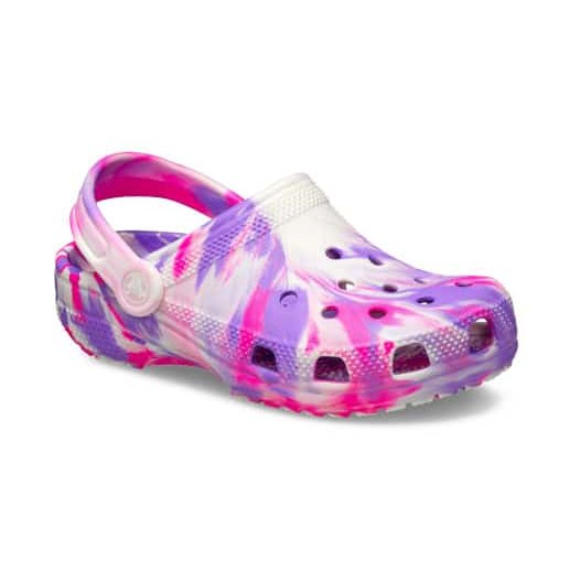 Crocs Kids Classic Glow Marbled Clog - Pink Crush / Multi